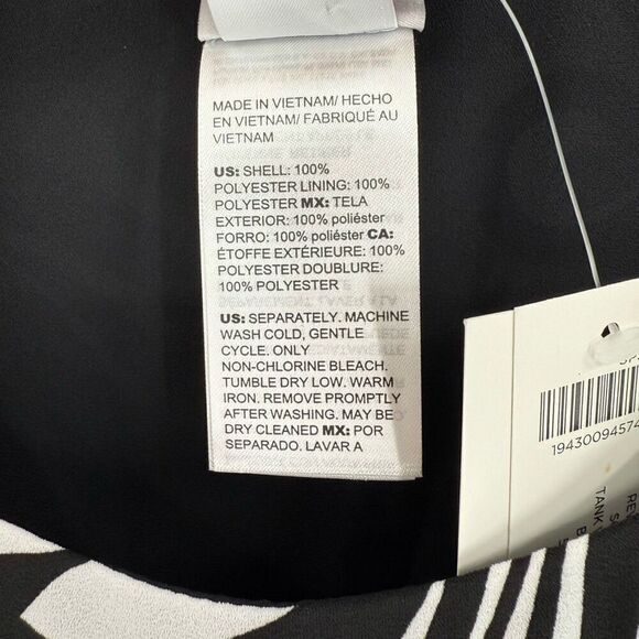 Chico's Reversible Tank Top Black White Scroll Print Women Small 4/6 NEW - Picture 4 of 5